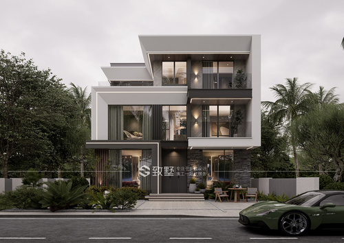 占地120平米，江西省上饶市信州区吴总现代风格三层自建别墅-1124